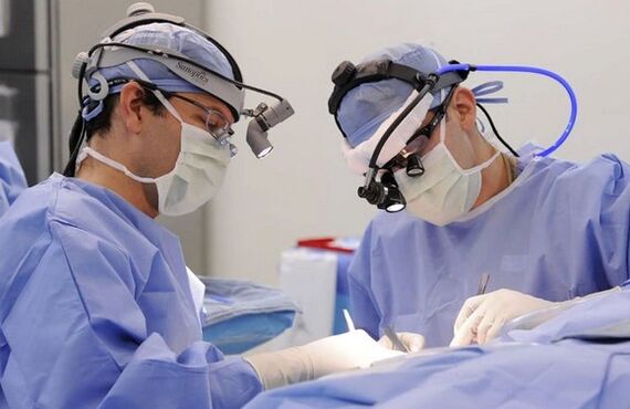 Surgical treatment of back pain under the left shoulder blade